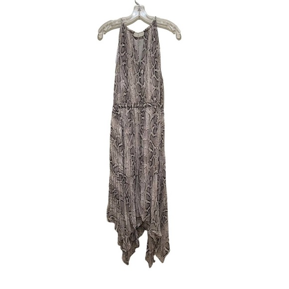 Michael Michael Kors Pleated Snake Print Georgette Halter Dress Size Large - Picture 6 of 11